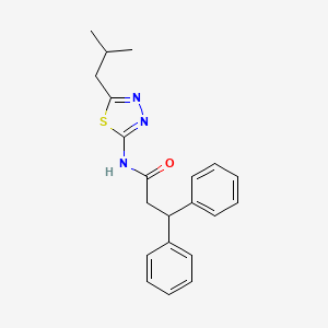 N-[5-(2-methylpropyl)-1,3,4-thiadiazol-2-yl]-3,3-diphenylpropanamide