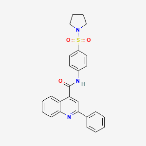 2-PHENYL-N-[4-(PYRROLIDINE-1-SULFONYL)PHENYL]QUINOLINE-4-CARBOXAMIDE