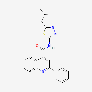 N-[5-(2-methylpropyl)-1,3,4-thiadiazol-2-yl]-2-phenylquinoline-4-carboxamide