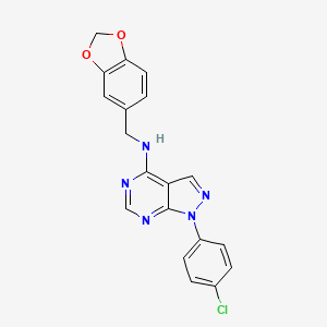 N-[(2H-1,3-BENZODIOXOL-5-YL)METHYL]-1-(4-CHLOROPHENYL)-1H-PYRAZOLO[3,4-D]PYRIMIDIN-4-AMINE