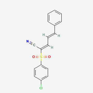 2-[(4-chlorophenyl)sulfonyl]-5-phenyl-2,4-pentadienenitrile