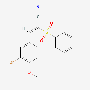 (2Z)-3-(3-bromo-4-methoxyphenyl)-2-(phenylsulfonyl)prop-2-enenitrile