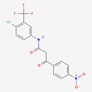 molecular formula C16H10ClF3N2O4 B3584957 N-[4-chloro-3-(trifluoromethyl)phenyl]-3-(4-nitrophenyl)-3-oxopropanamide 