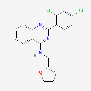 molecular formula C19H13Cl2N3O B3584976 2-(2,4-DICHLOROPHENYL)-N-[(FURAN-2-YL)METHYL]QUINAZOLIN-4-AMINE 