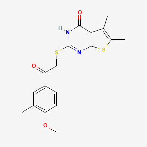 2-{[2-(4-METHOXY-3-METHYLPHENYL)-2-OXOETHYL]SULFANYL}-5,6-DIMETHYLTHIENO[2,3-D]PYRIMIDIN-4(3H)-ONE