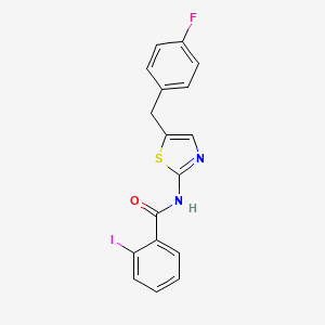 molecular formula C17H12FIN2OS B3584995 N-[5-(4-fluorobenzyl)-1,3-thiazol-2-yl]-2-iodobenzamide 