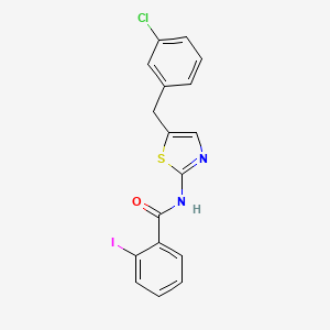 molecular formula C17H12ClIN2OS B3585003 N-[5-(3-chlorobenzyl)-1,3-thiazol-2-yl]-2-iodobenzamide 