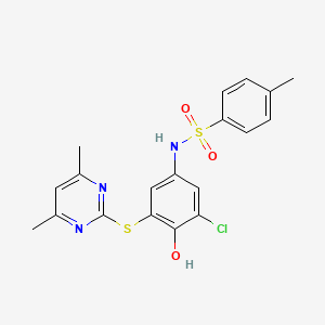 N-{3-chloro-5-[(4,6-dimethylpyrimidin-2-yl)sulfanyl]-4-hydroxyphenyl}-4-methylbenzenesulfonamide