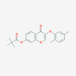 molecular formula C22H22O5 B3585023 [3-(2,5-dimethylphenoxy)-4-oxochromen-7-yl] 2,2-dimethylpropanoate 