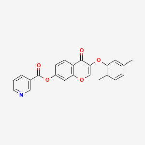 3-(2,5-dimethylphenoxy)-4-oxo-4H-chromen-7-yl nicotinate