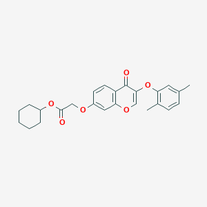 molecular formula C25H26O6 B3585046 cyclohexyl {[3-(2,5-dimethylphenoxy)-4-oxo-4H-chromen-7-yl]oxy}acetate 