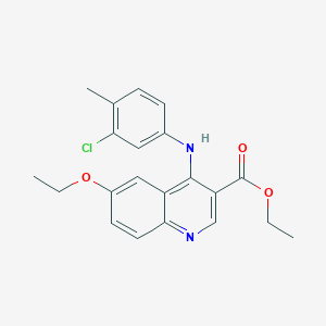 molecular formula C21H21ClN2O3 B3585050 Ethyl 4-[(3-chloro-4-methylphenyl)amino]-6-ethoxyquinoline-3-carboxylate 