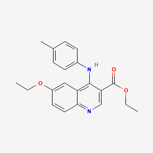 molecular formula C21H22N2O3 B3585058 ethyl 6-ethoxy-4-[(4-methylphenyl)amino]-3-quinolinecarboxylate 