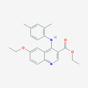 molecular formula C22H24N2O3 B3585066 Ethyl 4-[(2,4-dimethylphenyl)amino]-6-ethoxyquinoline-3-carboxylate 