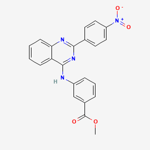 molecular formula C22H16N4O4 B3585100 Methyl 3-{[2-(4-nitrophenyl)quinazolin-4-yl]amino}benzoate 