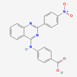 molecular formula C21H14N4O4 B3585107 4-{[2-(4-Nitrophenyl)quinazolin-4-yl]amino}benzoic acid 