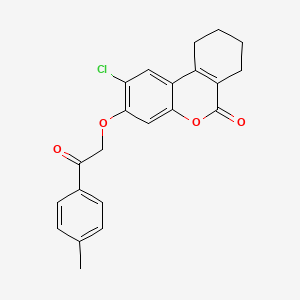 2-CHLORO-3-[2-(4-METHYLPHENYL)-2-OXOETHOXY]-6H,7H,8H,9H,10H-CYCLOHEXA[C]CHROMEN-6-ONE