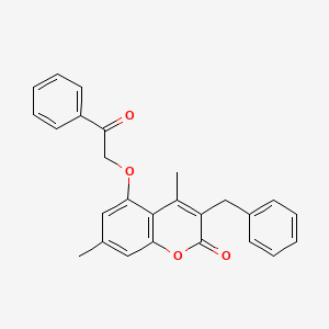 3-benzyl-4,7-dimethyl-5-(2-oxo-2-phenylethoxy)-2H-chromen-2-one