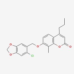 molecular formula C21H19ClO5 B3585166 7-[(6-CHLORO-2H-1,3-BENZODIOXOL-5-YL)METHOXY]-8-METHYL-4-PROPYL-2H-CHROMEN-2-ONE 