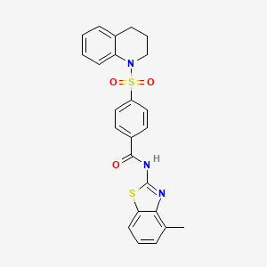 molecular formula C24H21N3O3S2 B3585185 N-(4-methyl-1,3-benzothiazol-2-yl)-4-(1,2,3,4-tetrahydroquinoline-1-sulfonyl)benzamide 