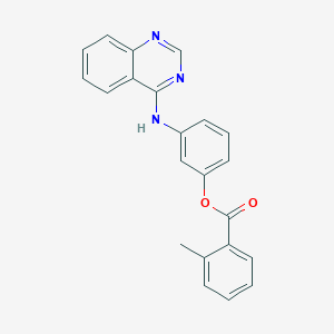 molecular formula C22H17N3O2 B3585229 3-(4-quinazolinylamino)phenyl 2-methylbenzoate 