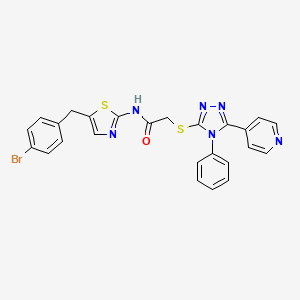 molecular formula C25H19BrN6OS2 B3585244 N-[5-(4-BROMOBENZYL)-1,3-THIAZOL-2-YL]-2-{[4-PHENYL-5-(4-PYRIDINYL)-4H-1,2,4-TRIAZOL-3-YL]SULFANYL}ACETAMIDE 