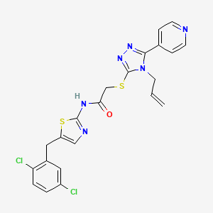 molecular formula C22H18Cl2N6OS2 B3585248 2-{[4-allyl-5-(4-pyridinyl)-4H-1,2,4-triazol-3-yl]thio}-N-[5-(2,5-dichlorobenzyl)-1,3-thiazol-2-yl]acetamide 