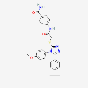 molecular formula C28H29N5O3S B3585271 4-[({[5-(4-tert-butylphenyl)-4-(4-methoxyphenyl)-4H-1,2,4-triazol-3-yl]sulfanyl}acetyl)amino]benzamide 