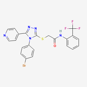 2-{[4-(4-bromophenyl)-5-(4-pyridinyl)-4H-1,2,4-triazol-3-yl]thio}-N-[2-(trifluoromethyl)phenyl]acetamide