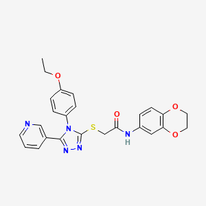 molecular formula C25H23N5O4S B3585277 N-(2,3-dihydro-1,4-benzodioxin-6-yl)-2-{[4-(4-ethoxyphenyl)-5-(pyridin-3-yl)-4H-1,2,4-triazol-3-yl]sulfanyl}acetamide CAS No. 477330-75-9