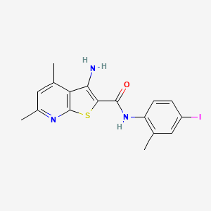 molecular formula C17H16IN3OS B3585290 3-amino-N-(4-iodo-2-methylphenyl)-4,6-dimethylthieno[2,3-b]pyridine-2-carboxamide 