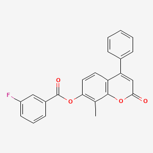 molecular formula C23H15FO4 B3585313 8-methyl-2-oxo-4-phenyl-2H-chromen-7-yl 3-fluorobenzoate 