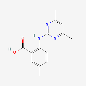 molecular formula C14H15N3O2 B3585362 2-[(4,6-Dimethylpyrimidin-2-yl)amino]-5-methylbenzoic acid 