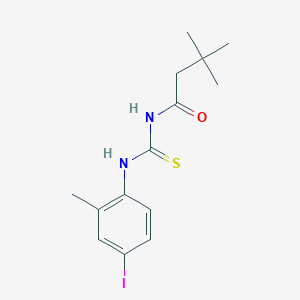 molecular formula C14H19IN2OS B3585416 N-{[(4-iodo-2-methylphenyl)amino]carbonothioyl}-3,3-dimethylbutanamide 