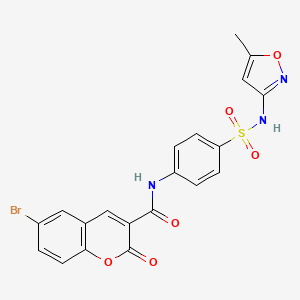 molecular formula C20H14BrN3O6S B3585427 6-bromo-N-(4-{[(5-methyl-3-isoxazolyl)amino]sulfonyl}phenyl)-2-oxo-2H-chromene-3-carboxamide 