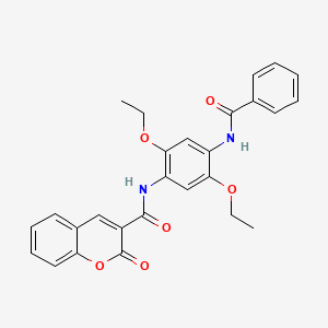 molecular formula C27H24N2O6 B3585444 N-[4-(benzoylamino)-2,5-diethoxyphenyl]-2-oxo-2H-chromene-3-carboxamide 