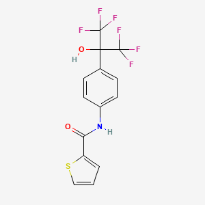 N-{4-[2,2,2-trifluoro-1-hydroxy-1-(trifluoromethyl)ethyl]phenyl}-2-thiophenecarboxamide