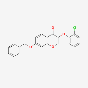 molecular formula C22H15ClO4 B3585488 3-(2-Chlorophenoxy)-7-phenylmethoxychromen-4-one 