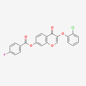 molecular formula C22H12ClFO5 B3585490 [3-(2-Chlorophenoxy)-4-oxochromen-7-yl] 4-fluorobenzoate 