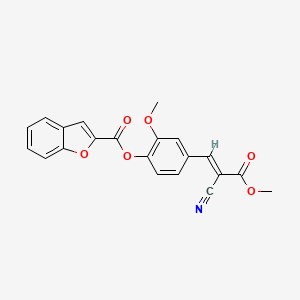 (E)-4-(2-cyano-3-methoxy-3-oxoprop-1-en-1-yl)-2-methoxyphenyl benzofuran-2-carboxylate