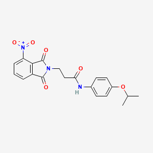 molecular formula C20H19N3O6 B3585547 N-(4-isopropoxyphenyl)-3-(4-nitro-1,3-dioxo-1,3-dihydro-2H-isoindol-2-yl)propanamide 