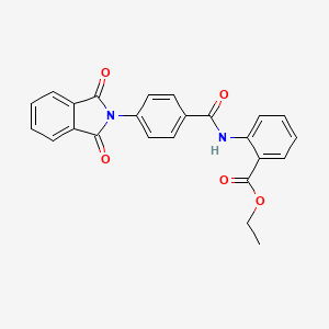 molecular formula C24H18N2O5 B3585561 Ethyl 2-[[4-(1,3-dioxoisoindol-2-yl)benzoyl]amino]benzoate 