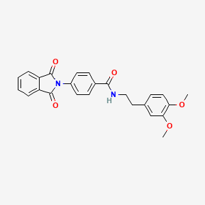 molecular formula C25H22N2O5 B3585568 N-[2-(3,4-dimethoxyphenyl)ethyl]-4-(1,3-dioxo-1,3-dihydro-2H-isoindol-2-yl)benzamide 