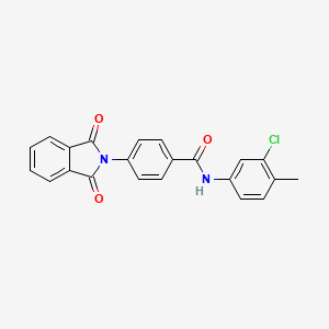 molecular formula C22H15ClN2O3 B3585583 N-(3-chloro-4-methylphenyl)-4-(1,3-dioxo-1,3-dihydro-2H-isoindol-2-yl)benzamide 