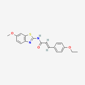 molecular formula C19H18N2O3S B3585590 3-(4-ethoxyphenyl)-N-(6-methoxy-1,3-benzothiazol-2-yl)acrylamide 