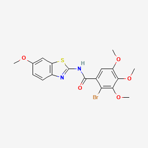 molecular formula C18H17BrN2O5S B3585597 2-bromo-3,4,5-trimethoxy-N-(6-methoxy-1,3-benzothiazol-2-yl)benzamide 