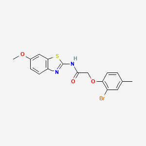 molecular formula C17H15BrN2O3S B3585608 2-(2-bromo-4-methylphenoxy)-N-[(2E)-6-methoxy-1,3-benzothiazol-2(3H)-ylidene]acetamide 