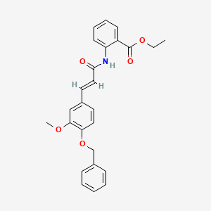 molecular formula C26H25NO5 B3585707 ethyl 2-({3-[4-(benzyloxy)-3-methoxyphenyl]acryloyl}amino)benzoate 