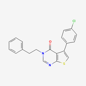 molecular formula C20H15ClN2OS B3585739 5-(4-Chlorophenyl)-3-(2-phenylethyl)thieno[2,3-d]pyrimidin-4-one 