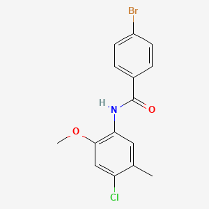 molecular formula C15H13BrClNO2 B3585781 4-bromo-N-(4-chloro-2-methoxy-5-methylphenyl)benzamide 